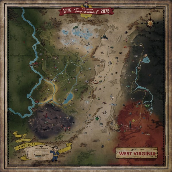 Fallout 76 - Полная карта игрового мира