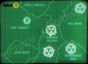 Fallout 76 - Карта с расположением ядерных ракет